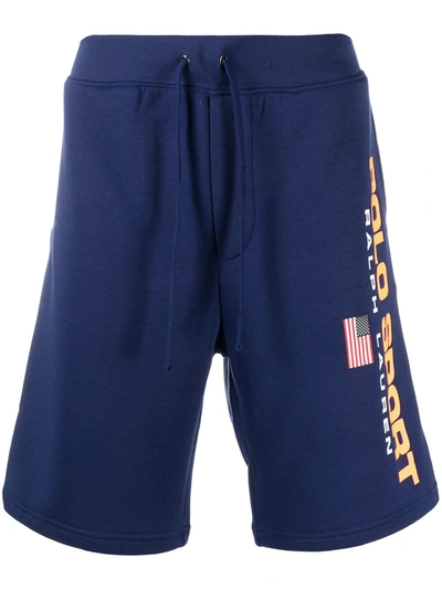 Polo Ralph Lauren Logo-print Track Shorts In Blue