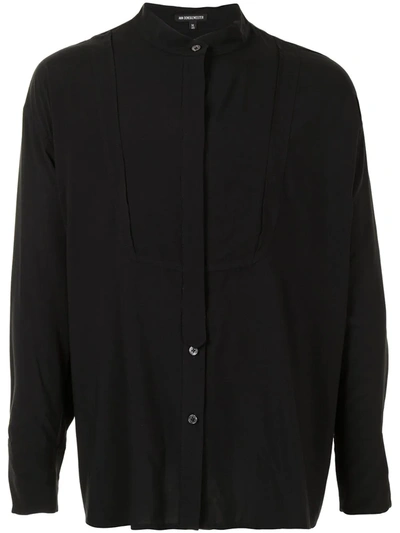 Ann Demeulemeester Oversized Mandarin Collar Shirt In Black