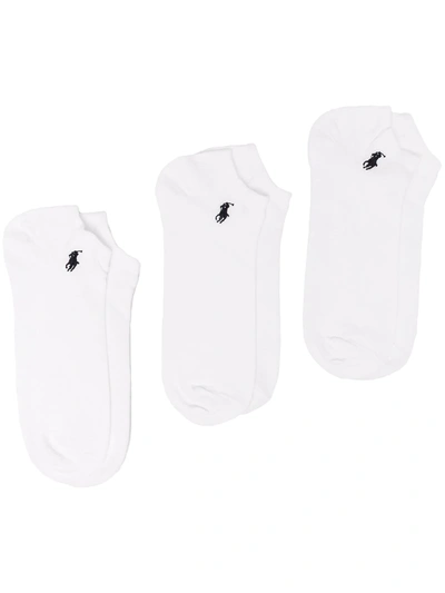Polo Ralph Lauren Polo Pony Ankle Sock Set In White
