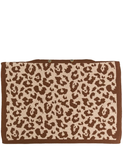 Ami Amalia Leopard Merino-knit Pillowcase In Neutrals