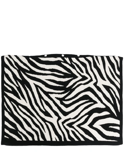 Ami Amalia Zebra Merino-knit Pillowcase In Black