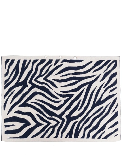 Ami Amalia Zebra Merino-knit Pillowcase In Blue