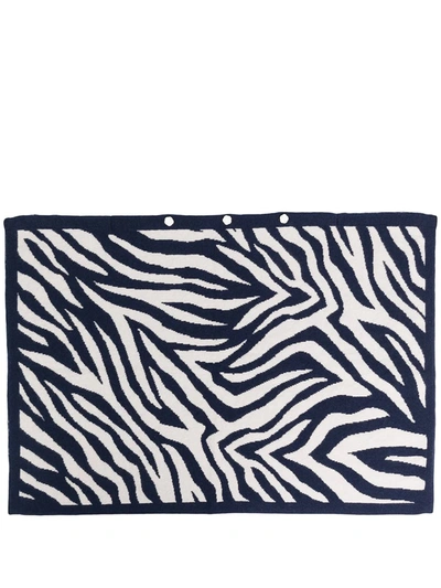 Ami Amalia Zebra Merino-knit Pillowcase In Blue