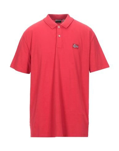 Napapijri Polo Shirts In Red