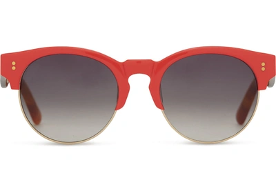 Toms Charlie Rae Cinnabar Red Tortoise Sunglasses With Smoke Grey Lens