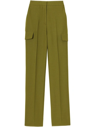 Burberry Straight-fit Tailored Trousers In Green