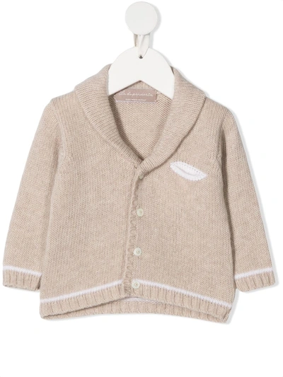 La Stupenderia Babies' Pocket Detail Cardigan In Beige