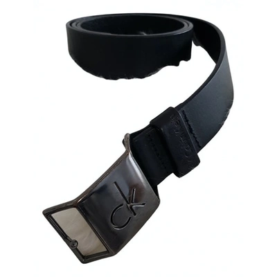 Pre-owned Calvin Klein Leather Belt In Black