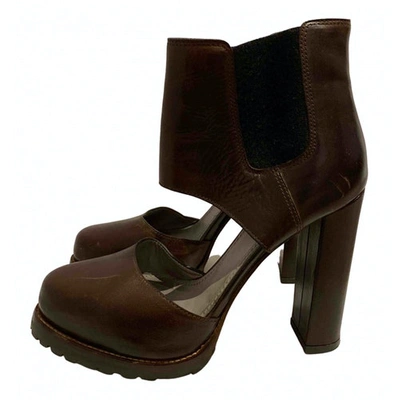 Pre-owned Brunello Cucinelli Leather Heels In Brown