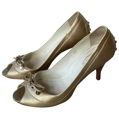 Pre-owned Tod's Leather Heels In Gold