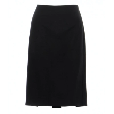 Pre-owned Theory Wool Skirt In Black