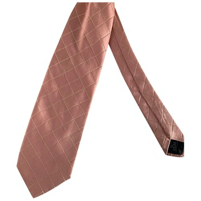 Pre-owned Burberry Silk Tie In Pink