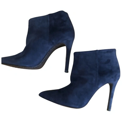 Pre-owned Pedro Garcia Ankle Boots In Blue