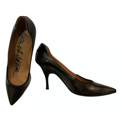 Pre-owned Lanvin Patent Leather Heels In Brown