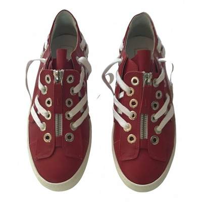 Pre-owned N°21 Leather Trainers In Red