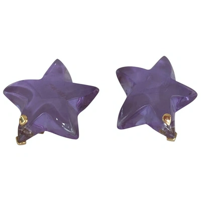 Pre-owned Baccarat Crystal Earrings In Purple