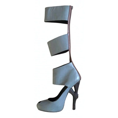 Pre-owned Emanuel Ungaro Leather Boots In Grey