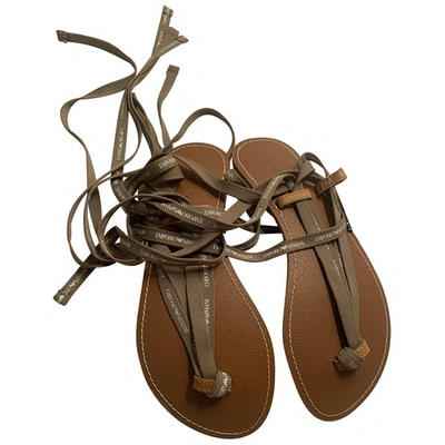 Pre-owned Emporio Armani Sandals In Khaki