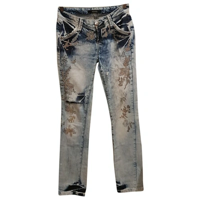 Pre-owned Gucci Blue Cotton Jeans