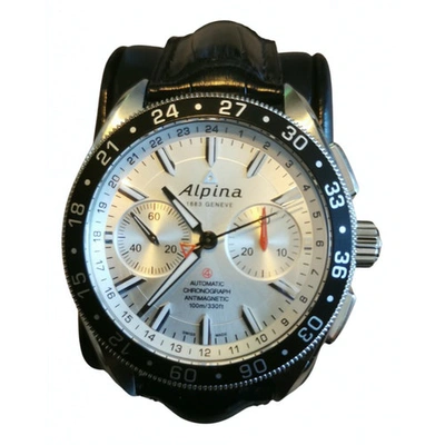 Pre-owned Alpina Alpiner Chronograph 4 Silver Steel Watch