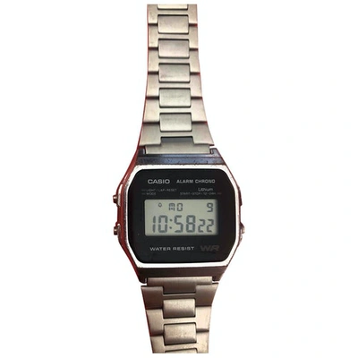 Pre-owned Casio Silver Steel Watch
