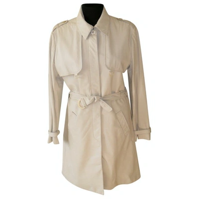 Pre-owned Malo Leather Coat In White