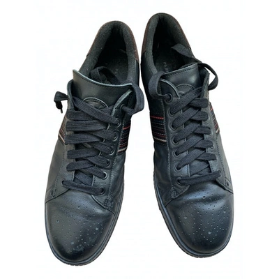 Pre-owned Paul Smith Leather Low Trainers In Black