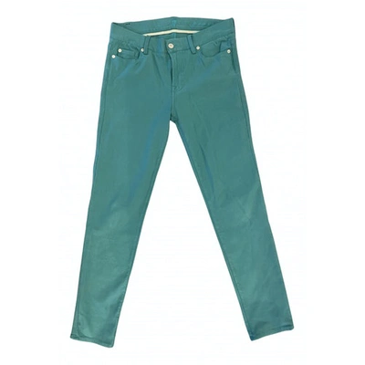 Pre-owned 7 For All Mankind Slim Jeans In Green