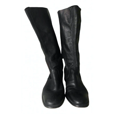 Pre-owned Zadig & Voltaire Leather Riding Boots In Black