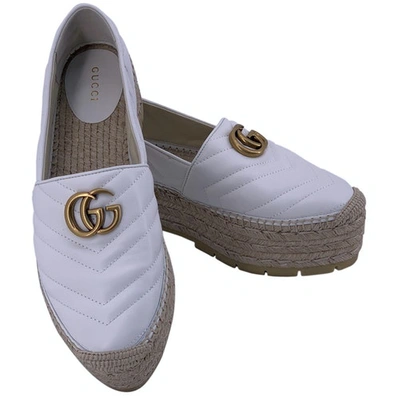 Pre-owned Gucci White Leather Espadrilles