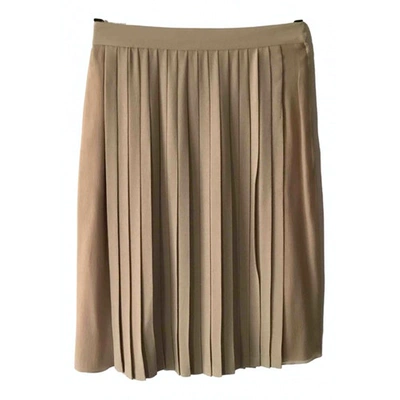Pre-owned Valentino Silk Mid-length Skirt In Beige