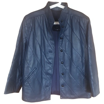 Pre-owned Bogner Blue Leather Leather Jacket