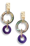 Akola Small Abalone Drop Earrings In Purple