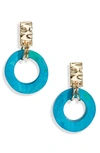 Akola Small Horn Circle Drop Earrings In Turquoise