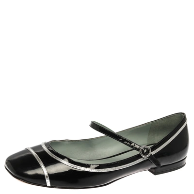 Pre-owned Marc Jacobs Black Patent Leather Poppy Mary Jane Ballet Flat Size 39.5