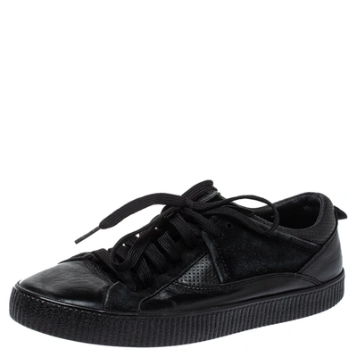 Pre-owned Dolce & Gabbana Black Leather Low Top Sneakers Size 39