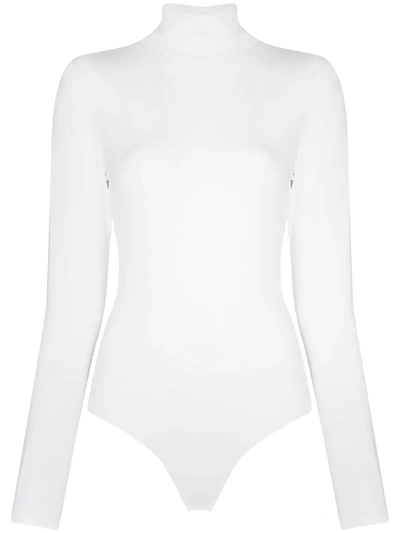 Spanx Suit Yourself Turtleneck Bodysuit In Weiss