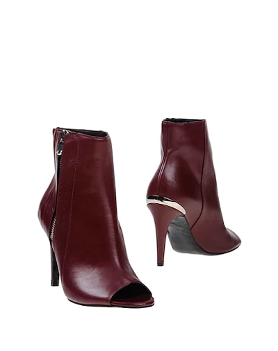 Diesel Black Gold Ankle Boots In Brick Red