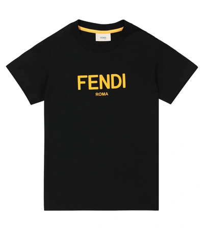 Fendi Teen Logo-print T-shirt In Black