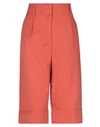 True Royal Woman Shorts & Bermuda Shorts Rust Size 2 Linen, Cotton, Polyamide, Elastane In Red