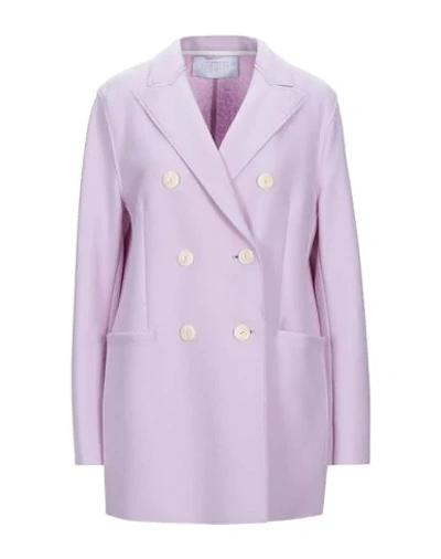 Harris Wharf London Overcoats In Purple