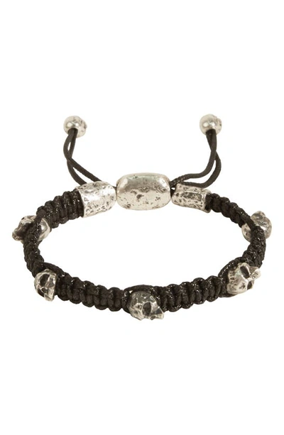 John Varvatos Skull Bracelet In Silver/black