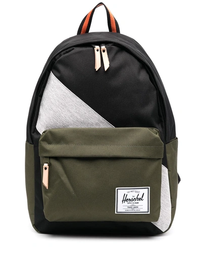 Herschel Supply Co Colour Block Logo Patch Backpack In Black