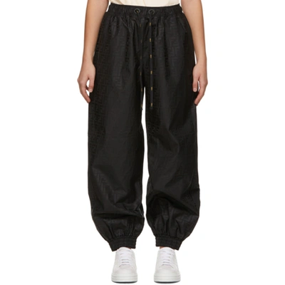 Fendi Ff-logo Technical-shell Track Pants In Brown