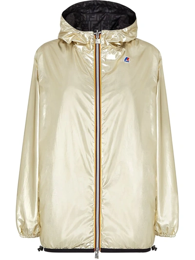 Fendi X K-way Ff-print Reversible Jacket In Gold