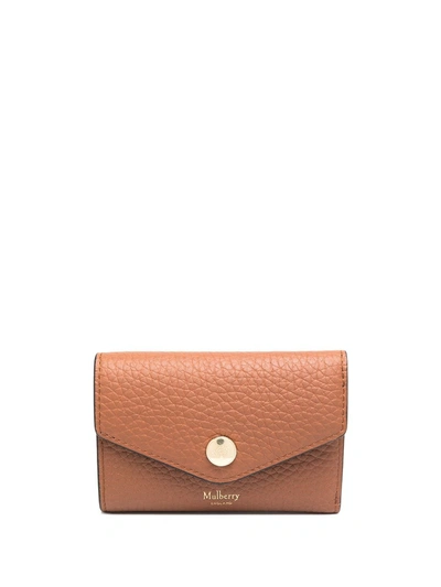 Mulberry Grained-effect Folded Wallet In Brown