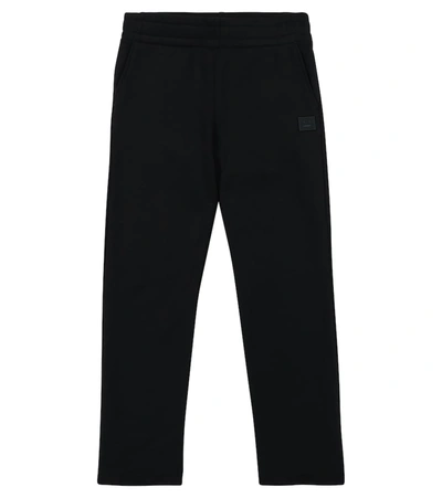 Acne Studios Kids' Face-patch Track Pants In Black