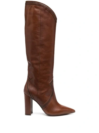 L'autre Chose Pointed Knee-length Boots In Brown