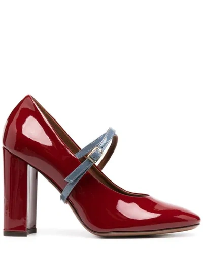 L'autre Chose Cross-strap Heeled Pumps In Red