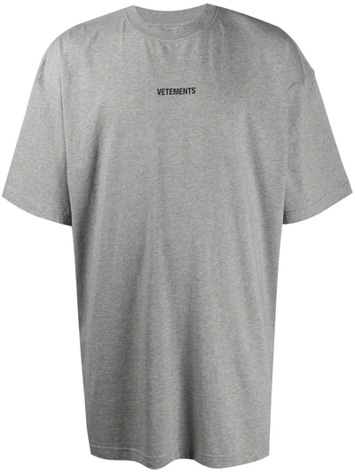 Vetements Logo-print Cotton-jersey T-shirt In Grey